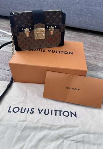 Louis Vuitton Clutch Trunk Monogram Reverse Brown/Black in Coated