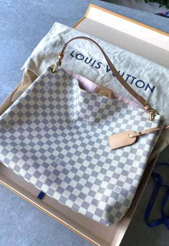 Louis Vuitton White And Blue Damier Azur Coated Canvas Graceful MM