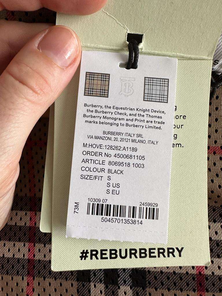 Burberry cotton blend zip mikina cierna