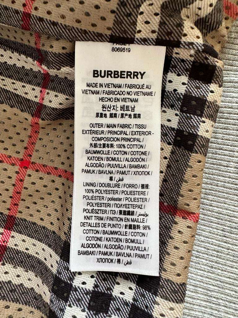 Burberry cotton blend zip mikina pale grey seda
