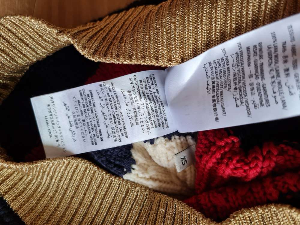 Gucci copánkový svetr XS