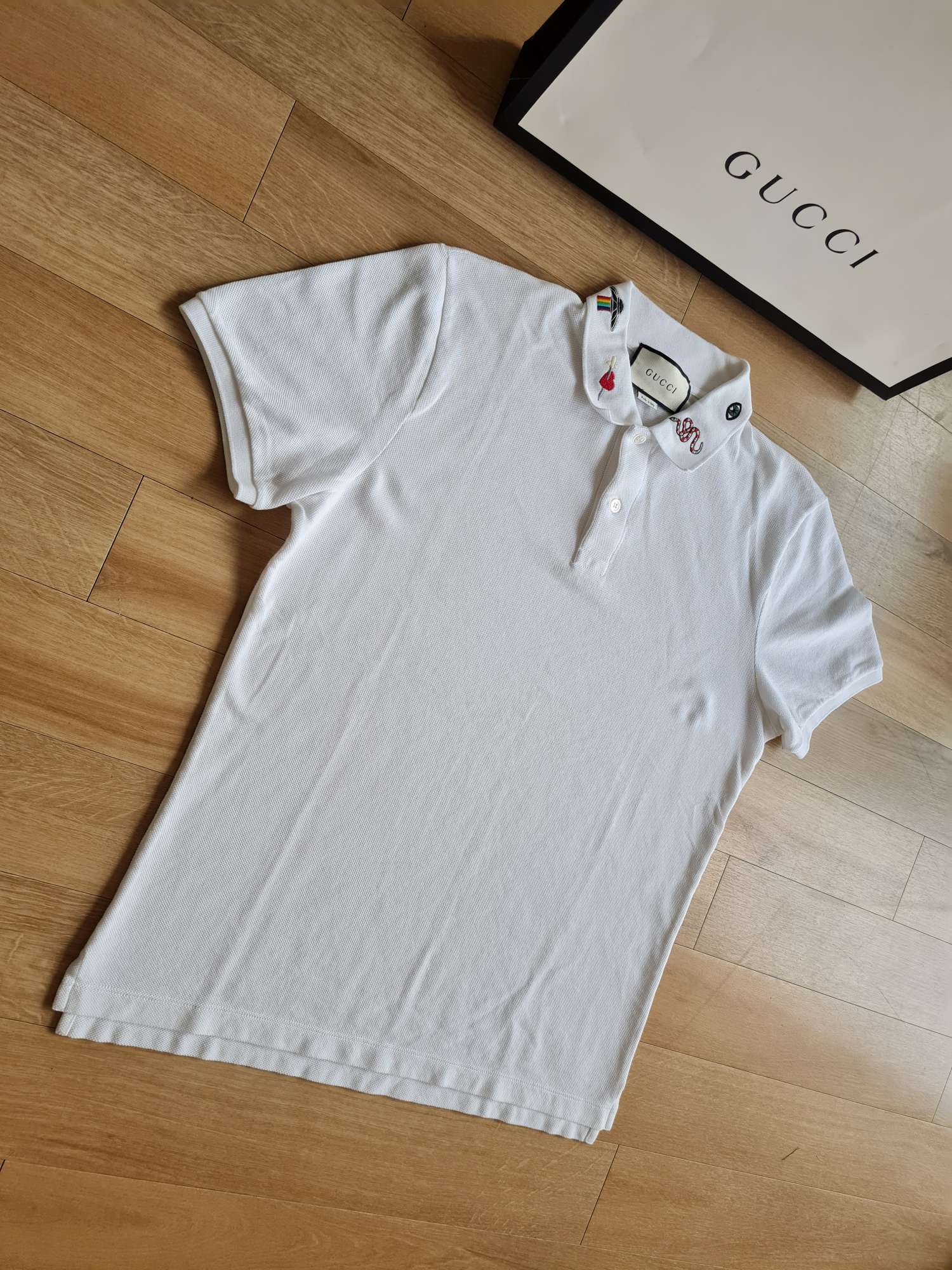 Gucci Embroidered Cotton Polo shirt M