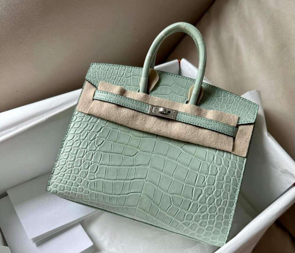 Hermess Birkin 25 Crocco vert deu