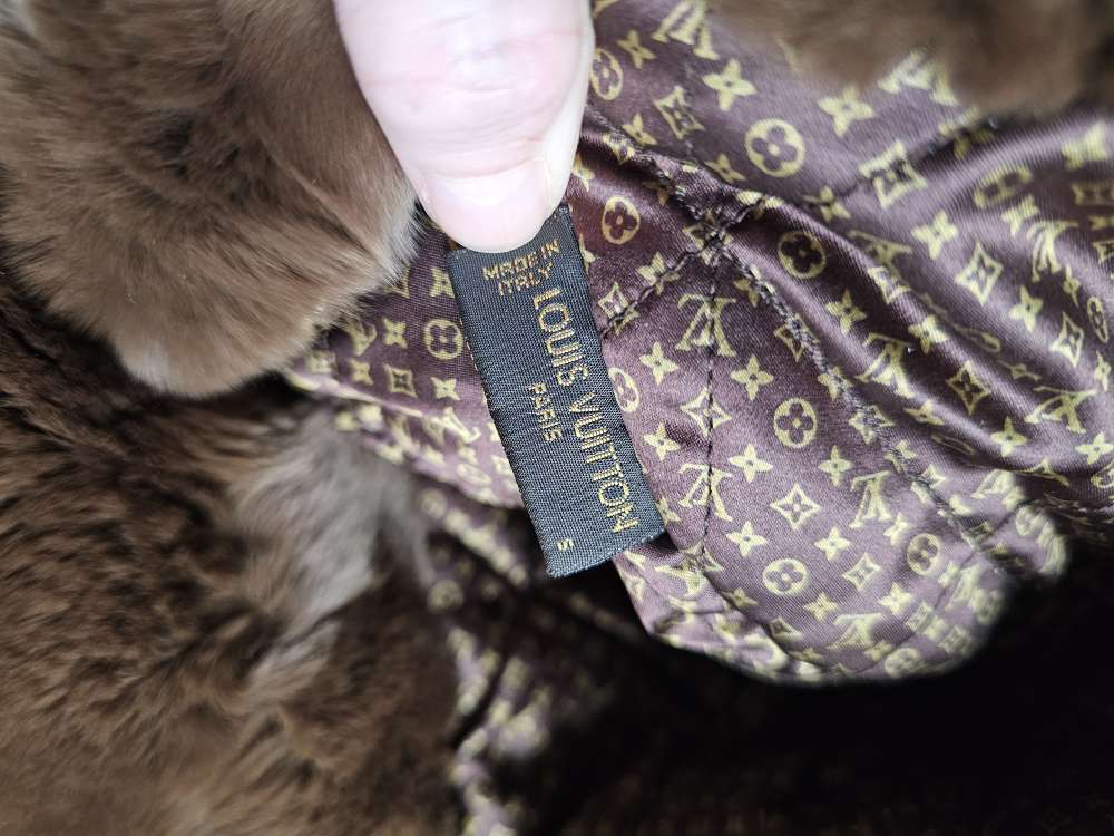 Louis Vuitton ušanka satén/králičí srst XS
