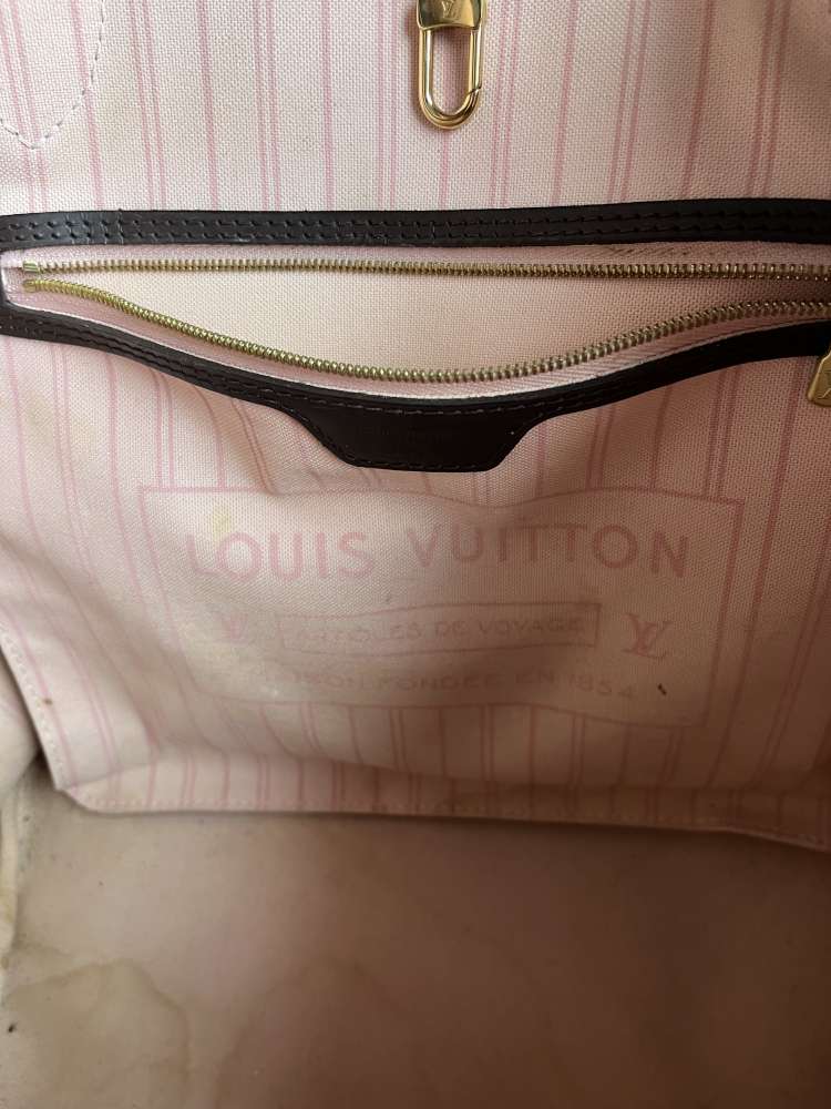 Louis Vuitton Neverfull ruzove vnutro