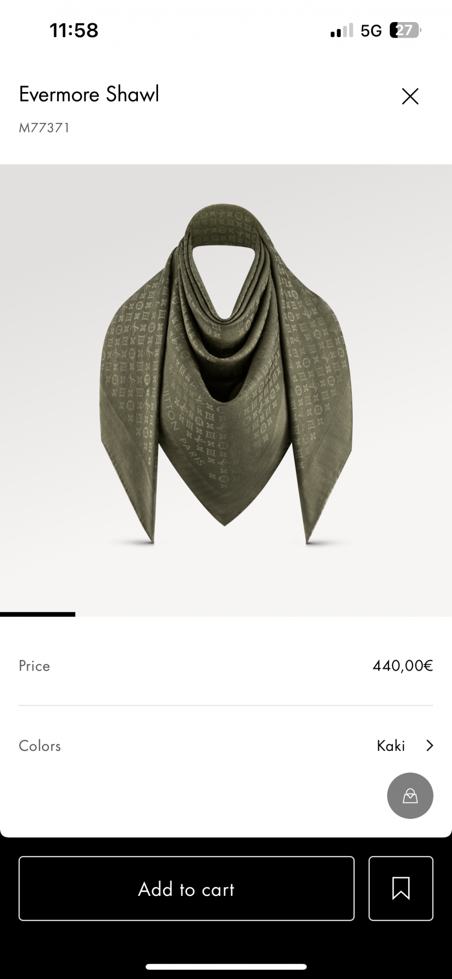 Louis Vuitton Evermore shawl