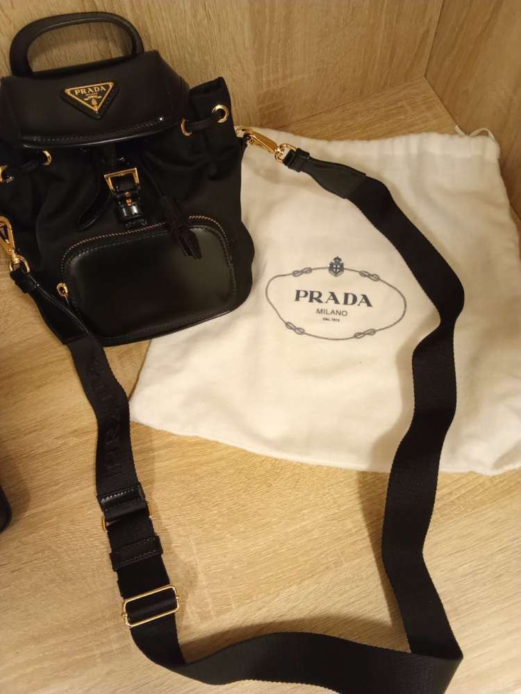 Prada Re-nylon brushed leather backpack-mini