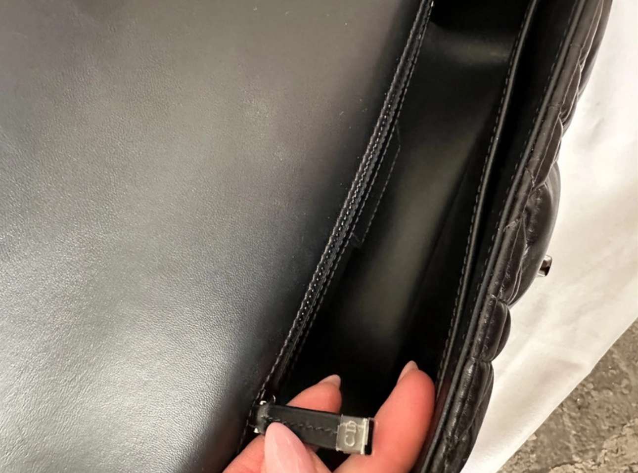 Dior Caro bag calfskin, vel. medium