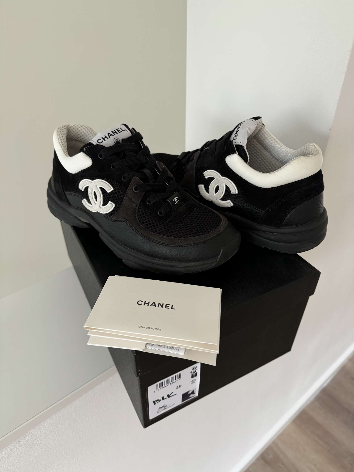 Chanel tenisky Mesh, Suede Calfskin &amp; Grained Calfskin 39