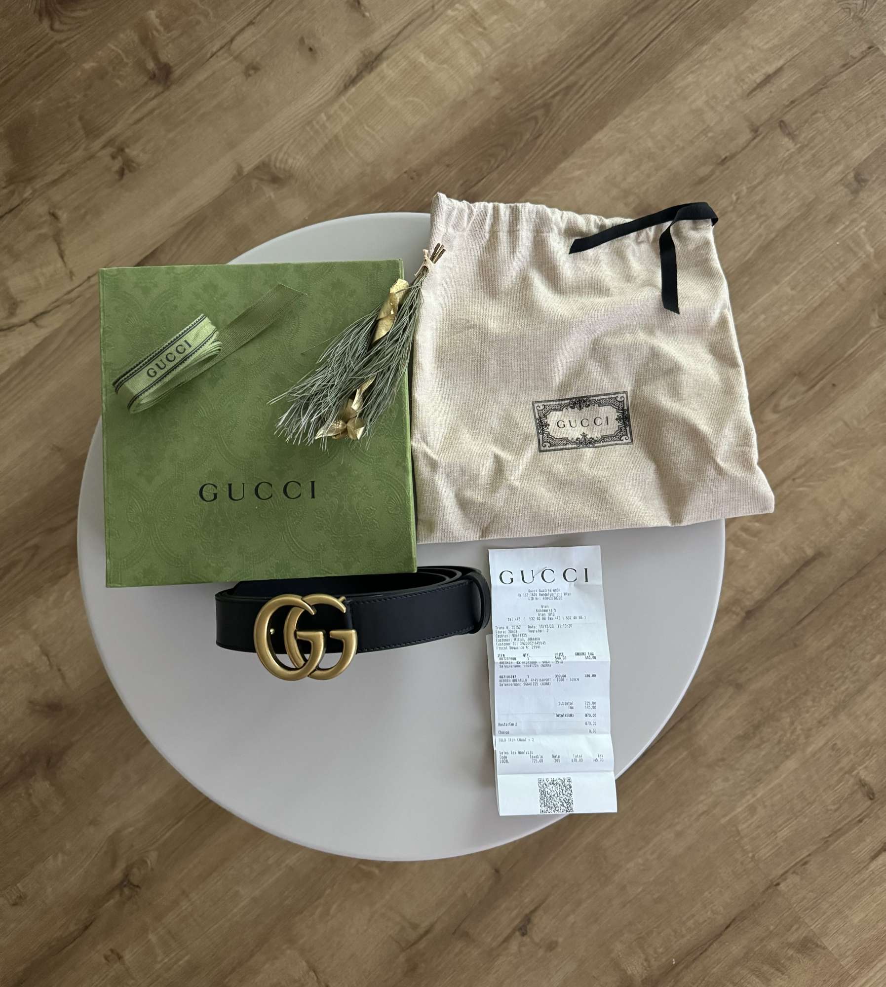 Gucci GG Marmont opasok 105cm komplet balenie