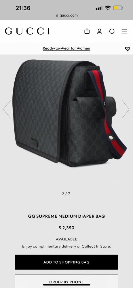 GG SUPREME MEDIUM DIAPER BAG