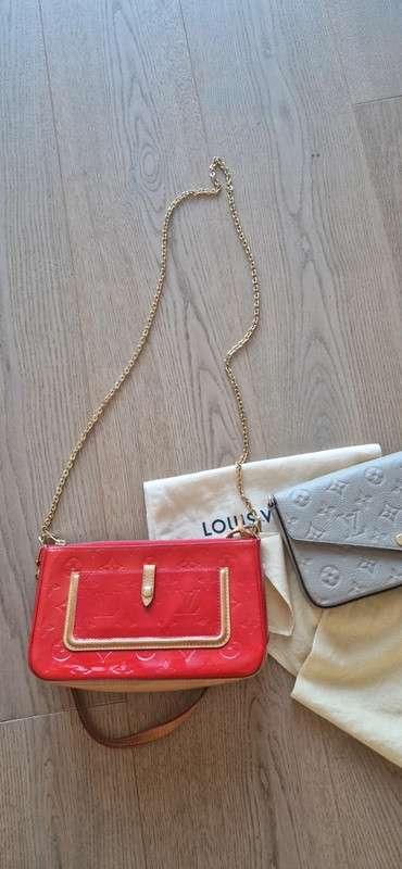 Louis Vuitton LV Hand Bag Mallory Square Red Vernis