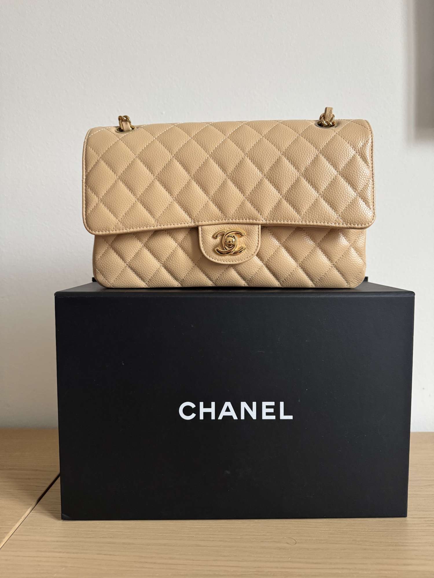 Chanel flapbag medium caviar