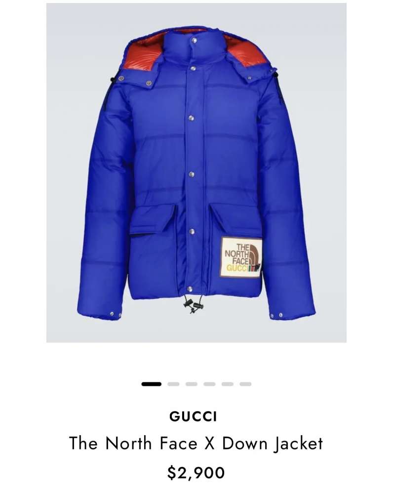 Gucci x The North Face paperova bunda