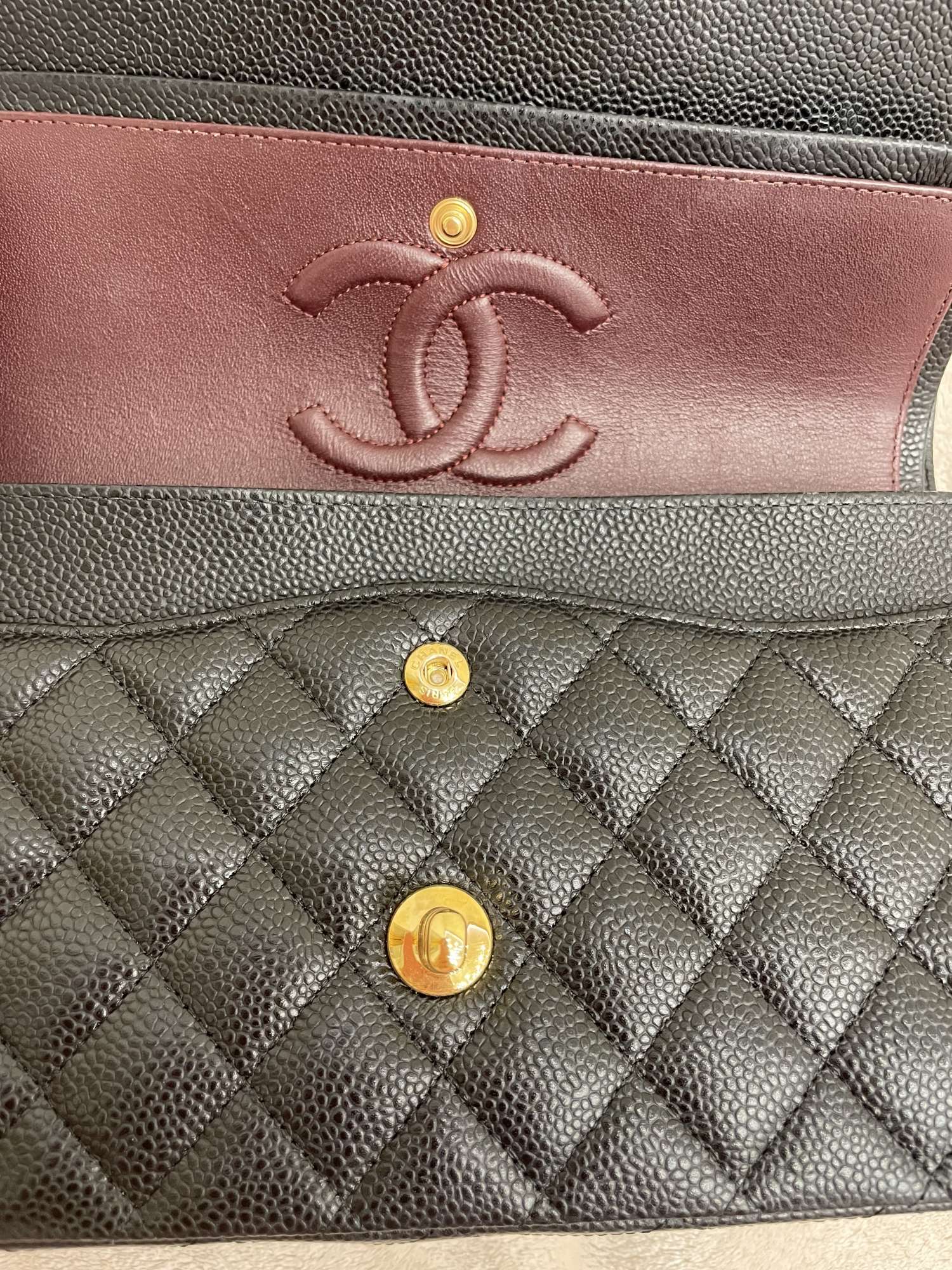 Chanel double flap bag, black, medium