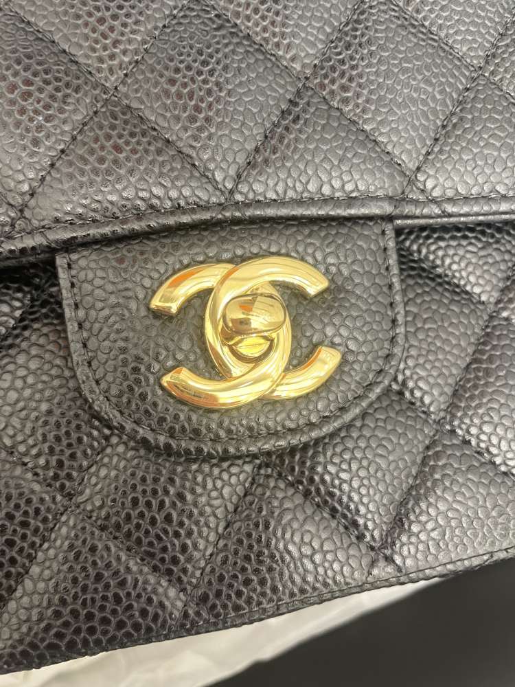 Chanel double flap bag, black, medium