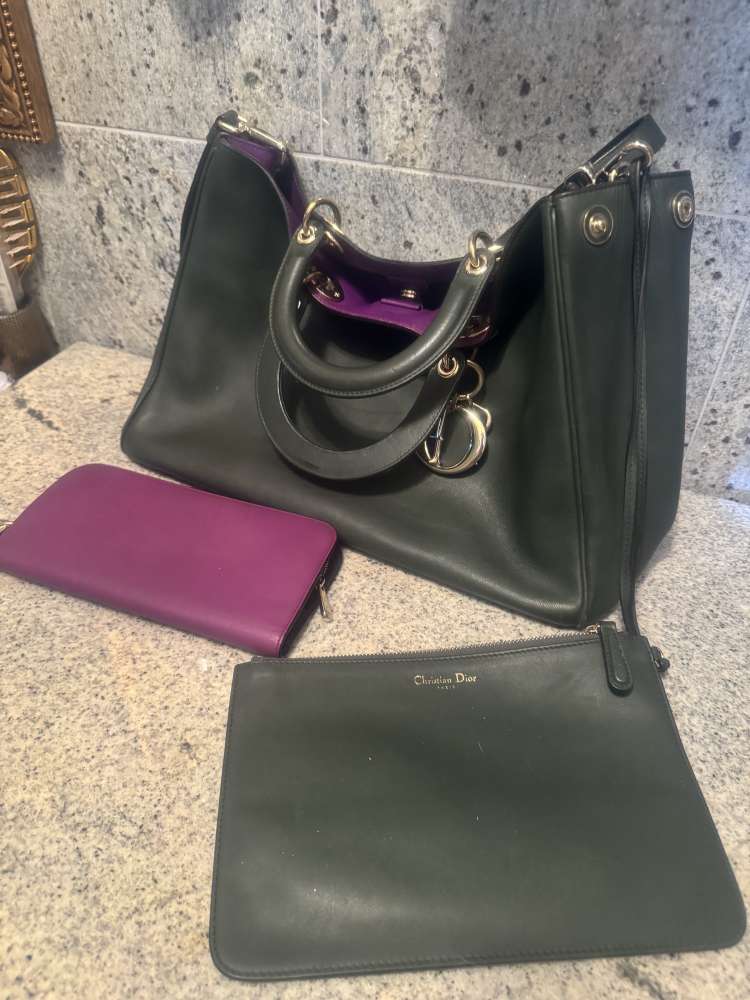 Dior Large Green Smooth Calfskin Diorissimo Bag