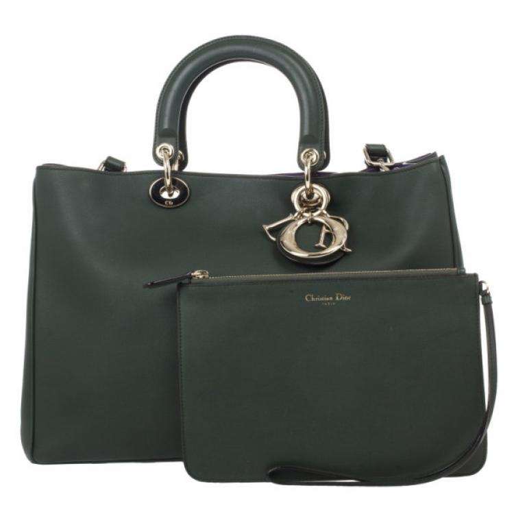 Dior Large Green Smooth Calfskin Diorissimo Bag