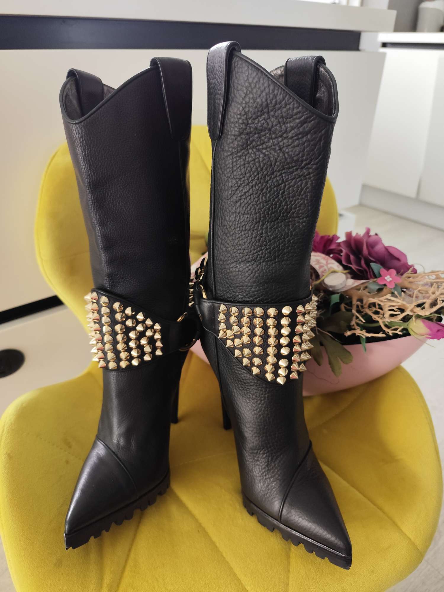 Philipp Plein kožené cizmy