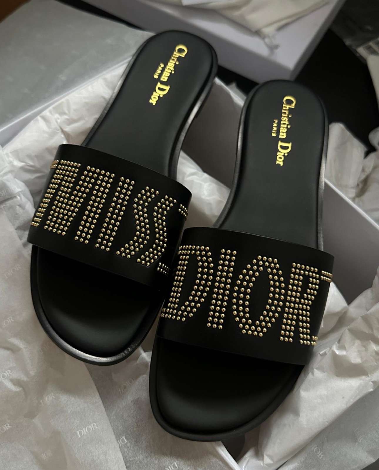 Nové šľapky Dior model Dway čierne kožené veľkosť 40