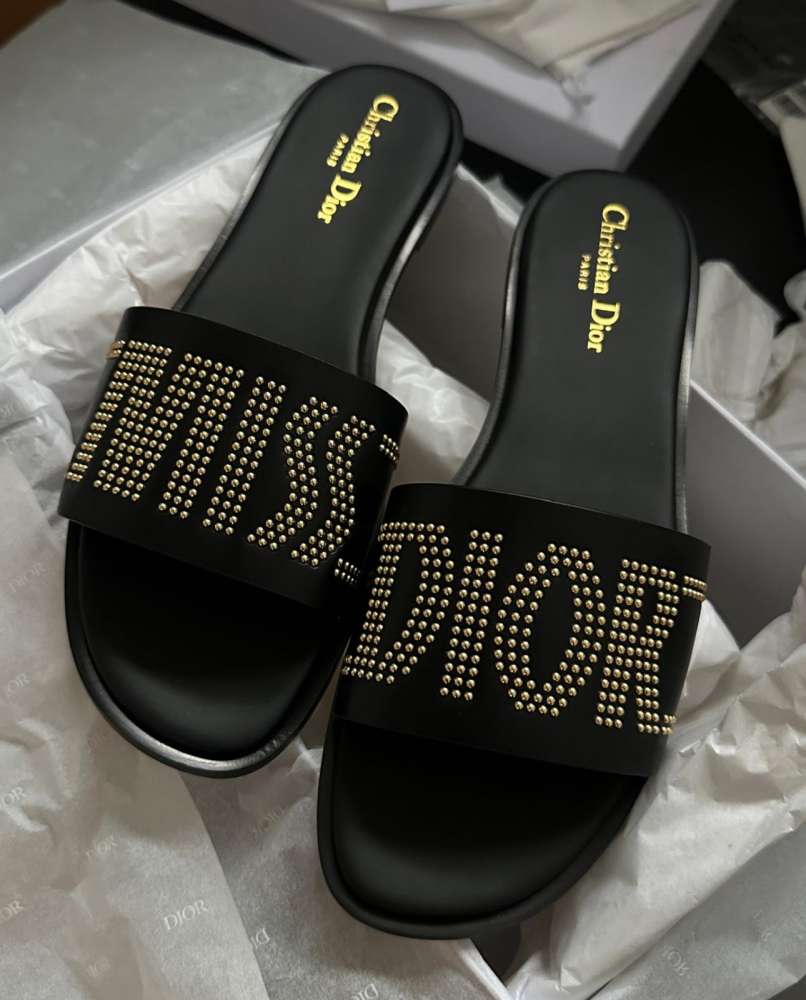 Nové šľapky Dior model Dway čierne kožené veľkosť 40