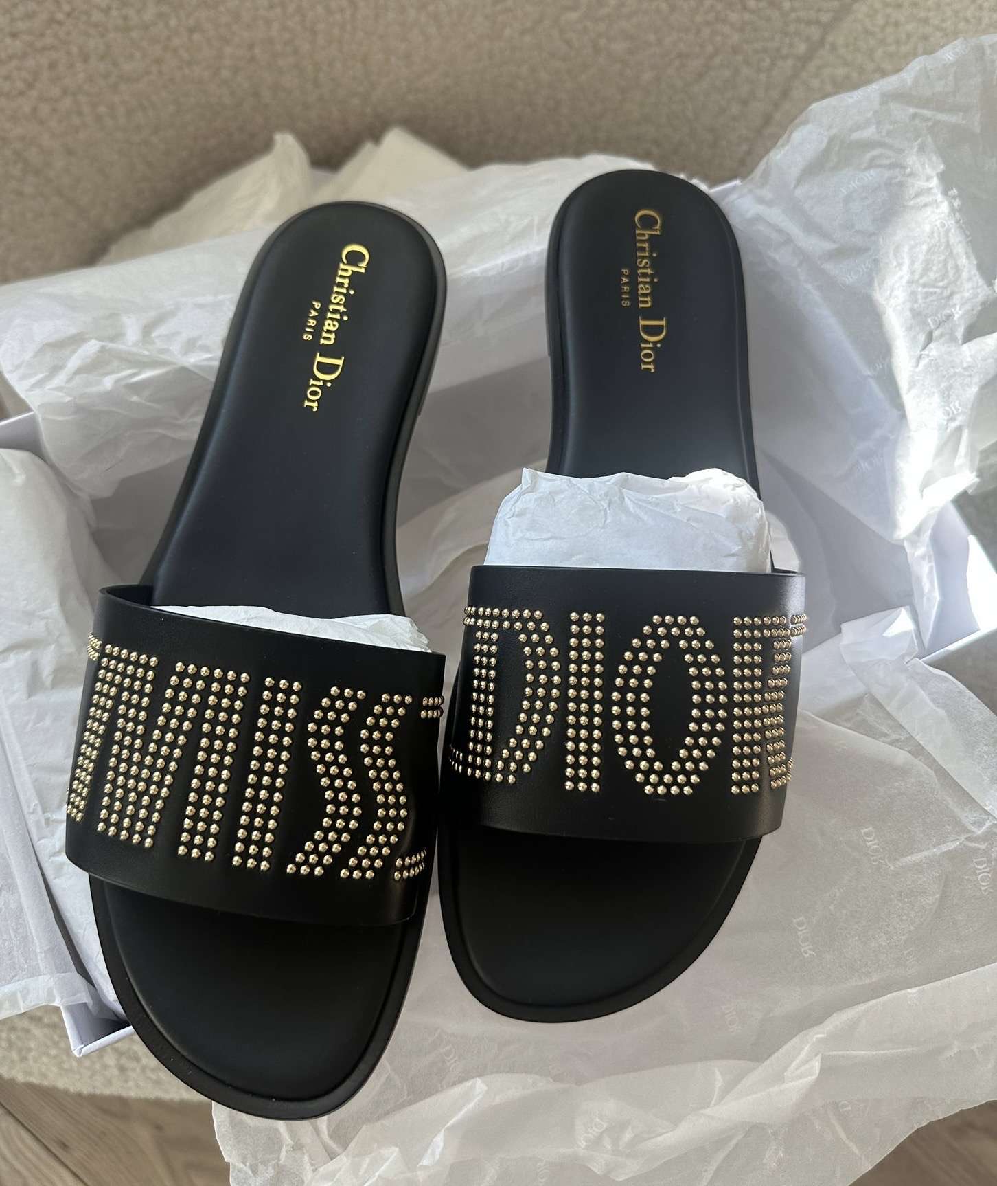 Nové šľapky Dior model Dway čierne kožené veľkosť 40