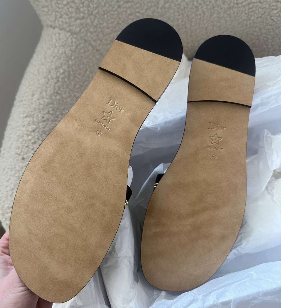 Nové šľapky Dior model Dway čierne kožené veľkosť 40