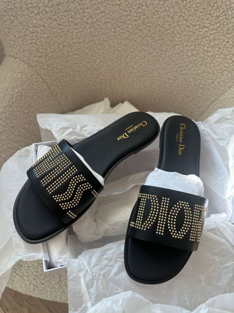 Nové šľapky Dior model Dway čierne kožené veľkosť 40