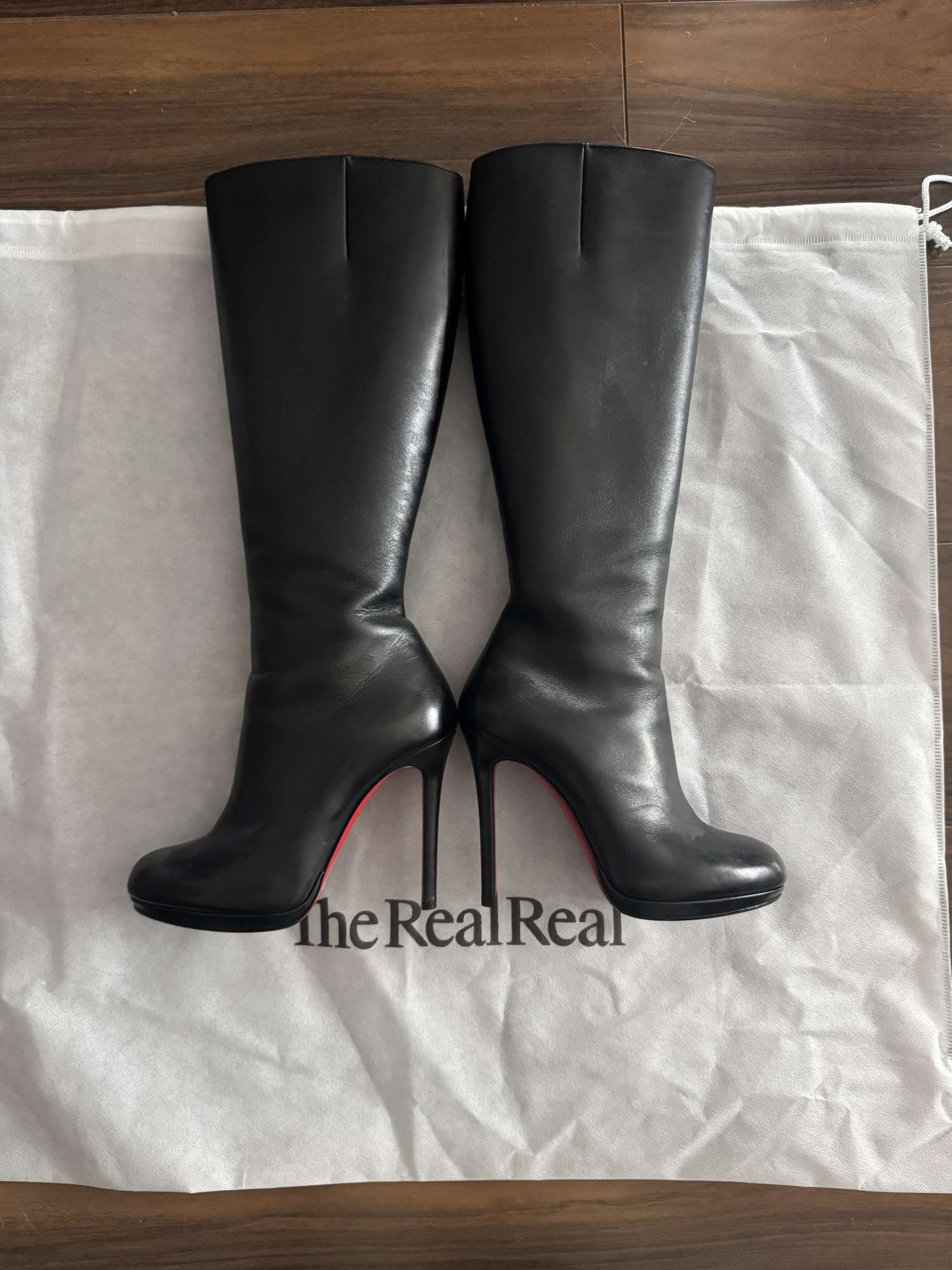 Čierne kožené čižmy Christian Louboutin