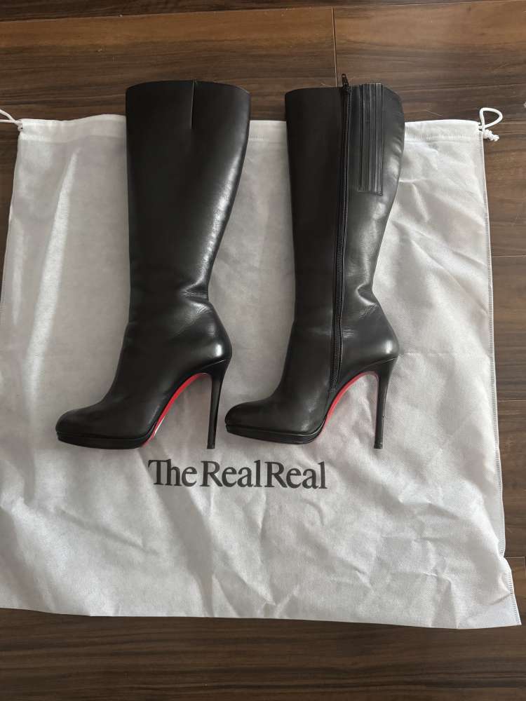 Čierne kožené čižmy Christian Louboutin