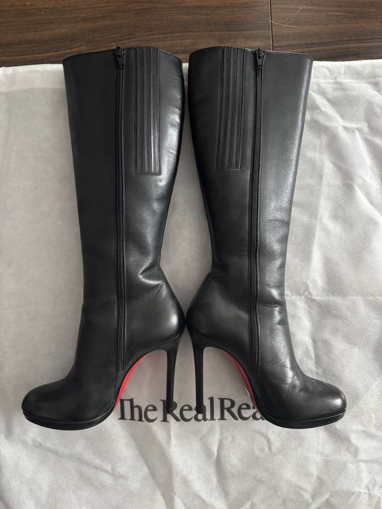 Čierne kožené čižmy Christian Louboutin