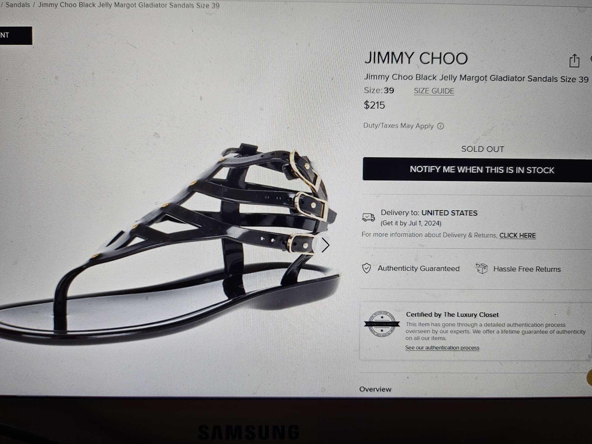 Jimmy Choo sandálky