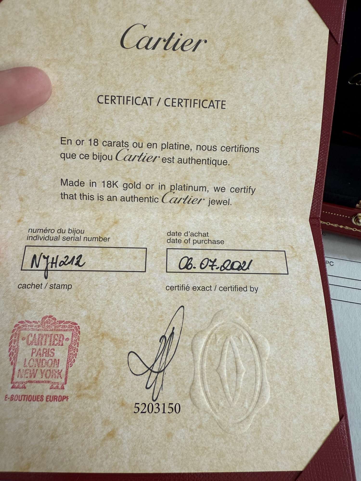 Cartier náramek trinity