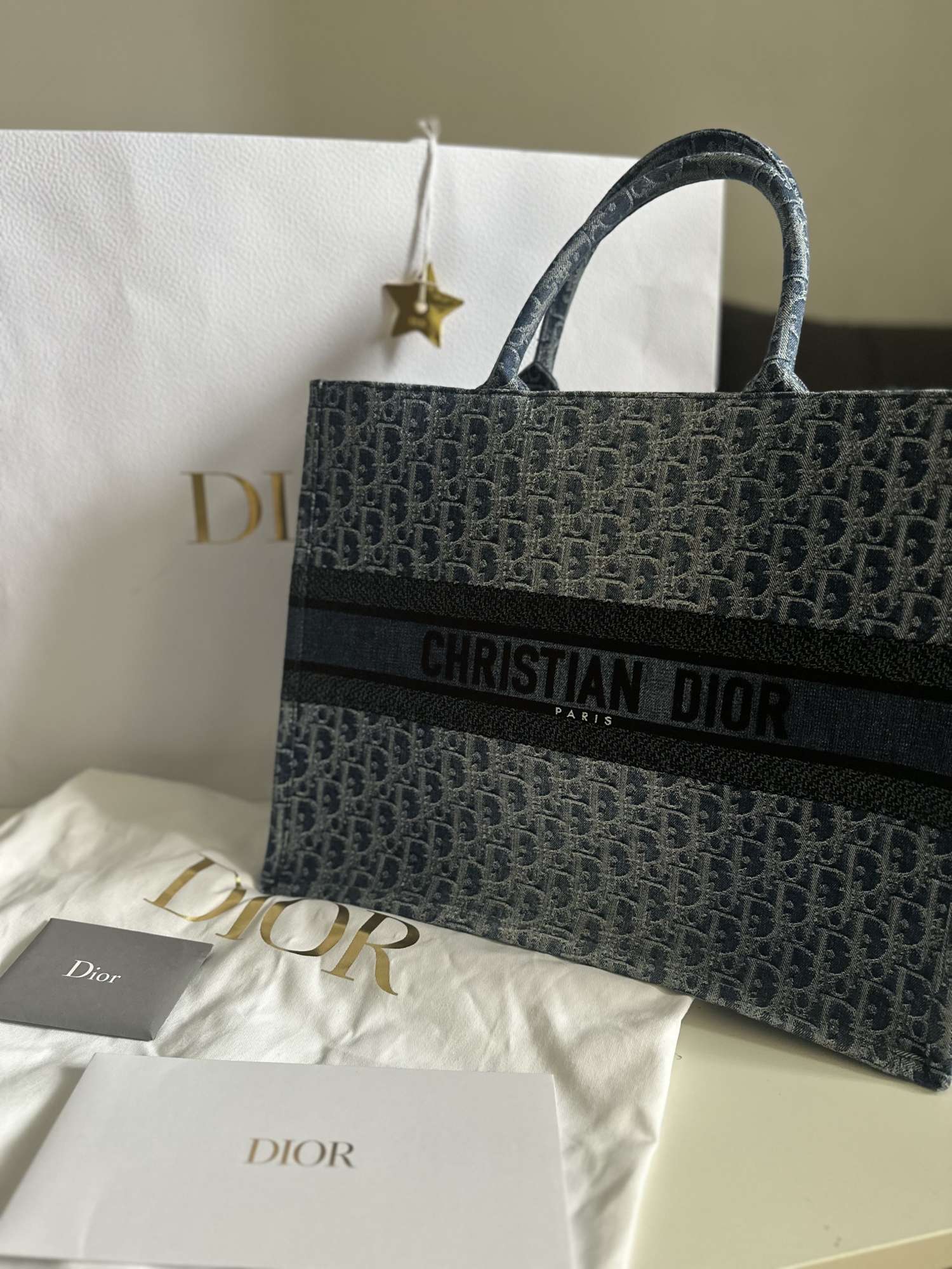 Dior tote book large jeans kabelka