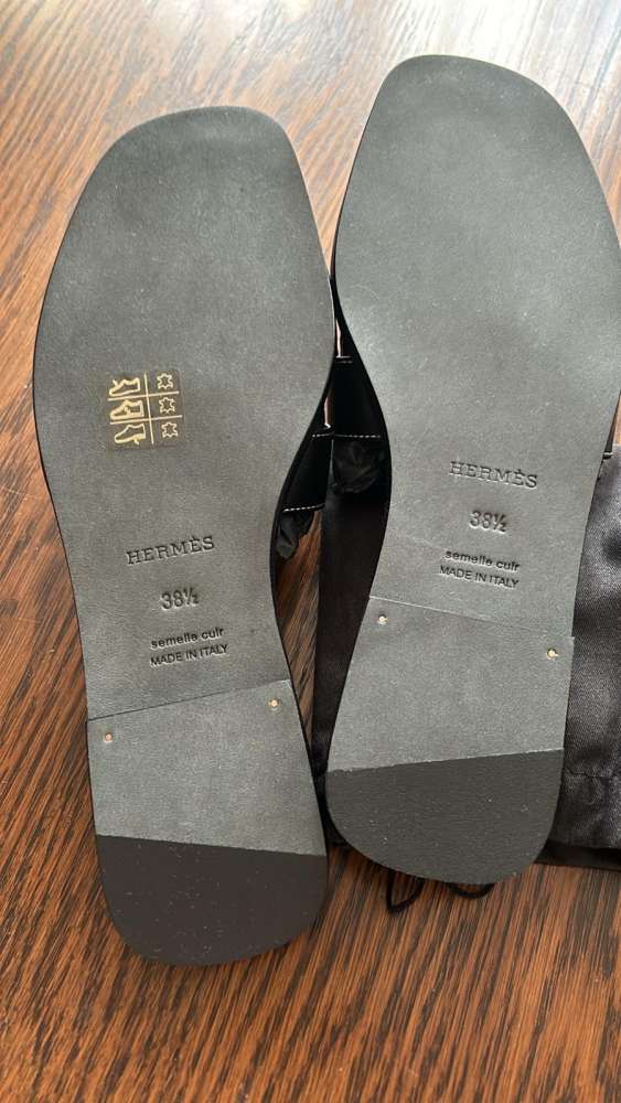 Nové šľapky Hermes Oran čierne, veľkosť 38,5 bez krabičky
