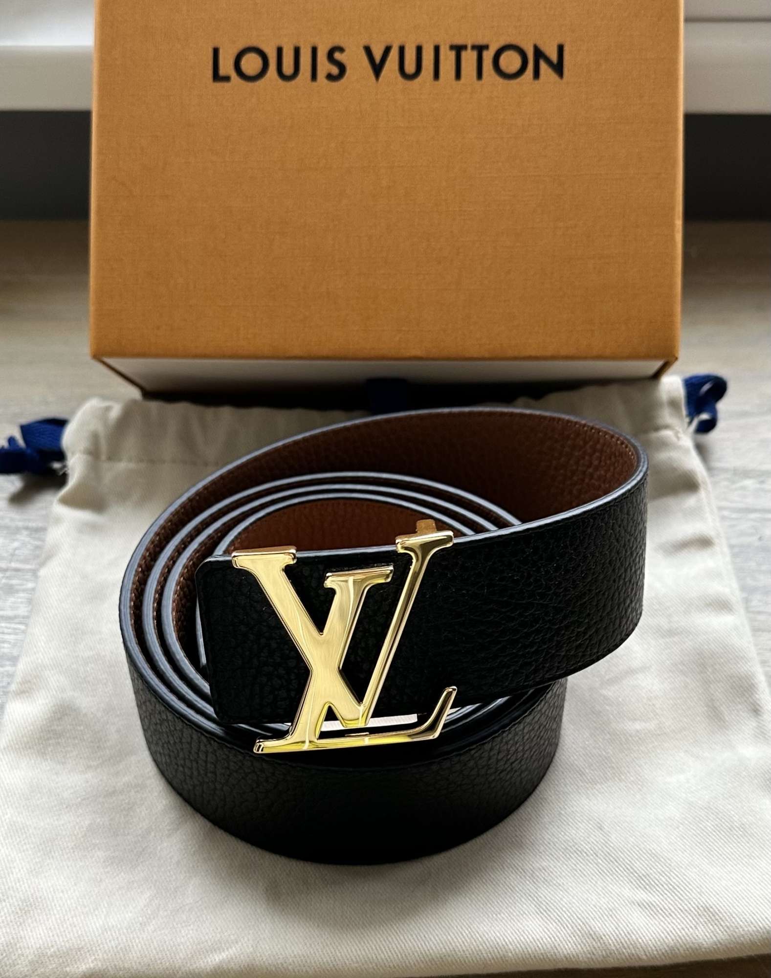 Nový opasok Louis Vuitton model Initiales 4 cm veľkosť 105