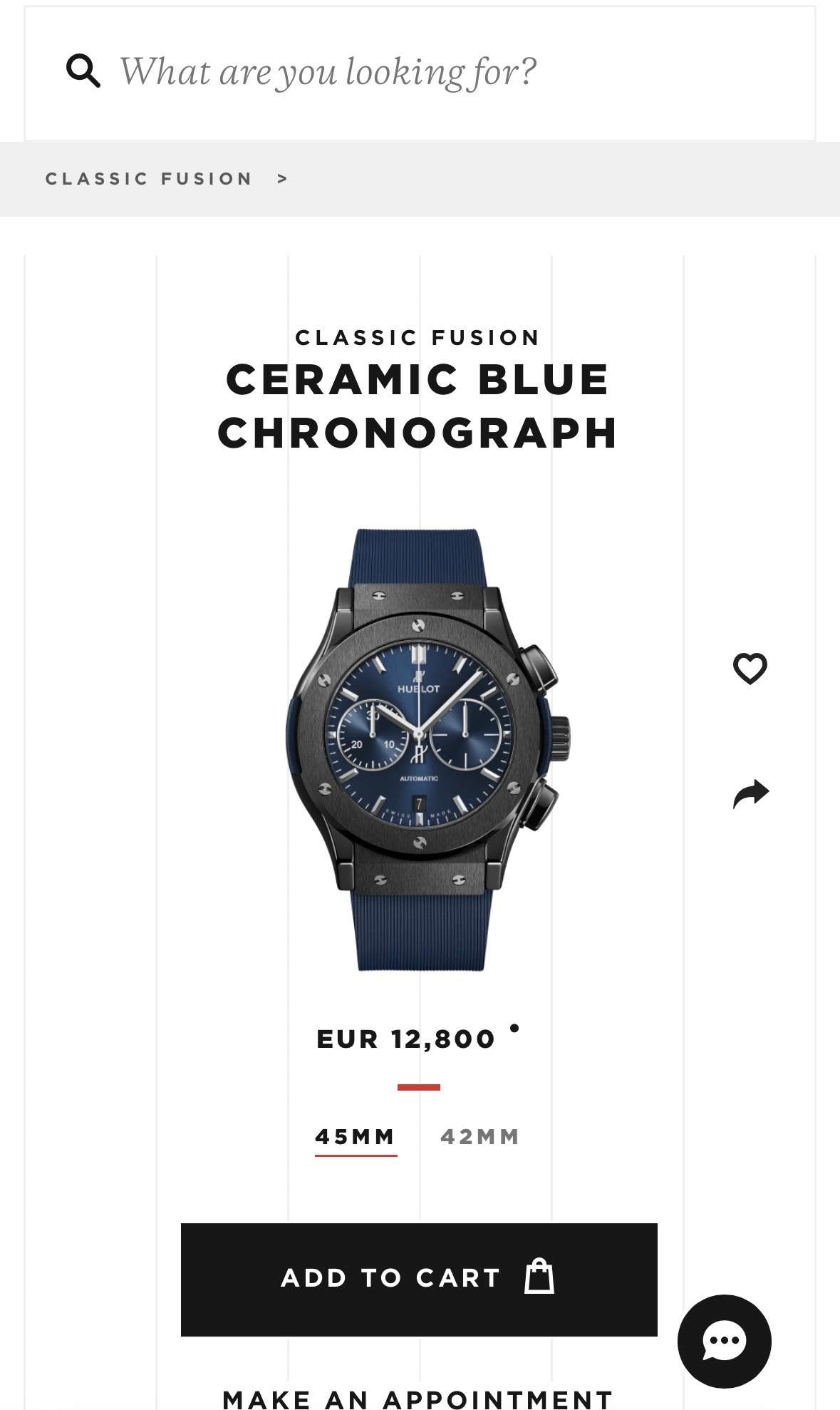 Hublot Classic Fusion Ceramic Chronograph 45mm