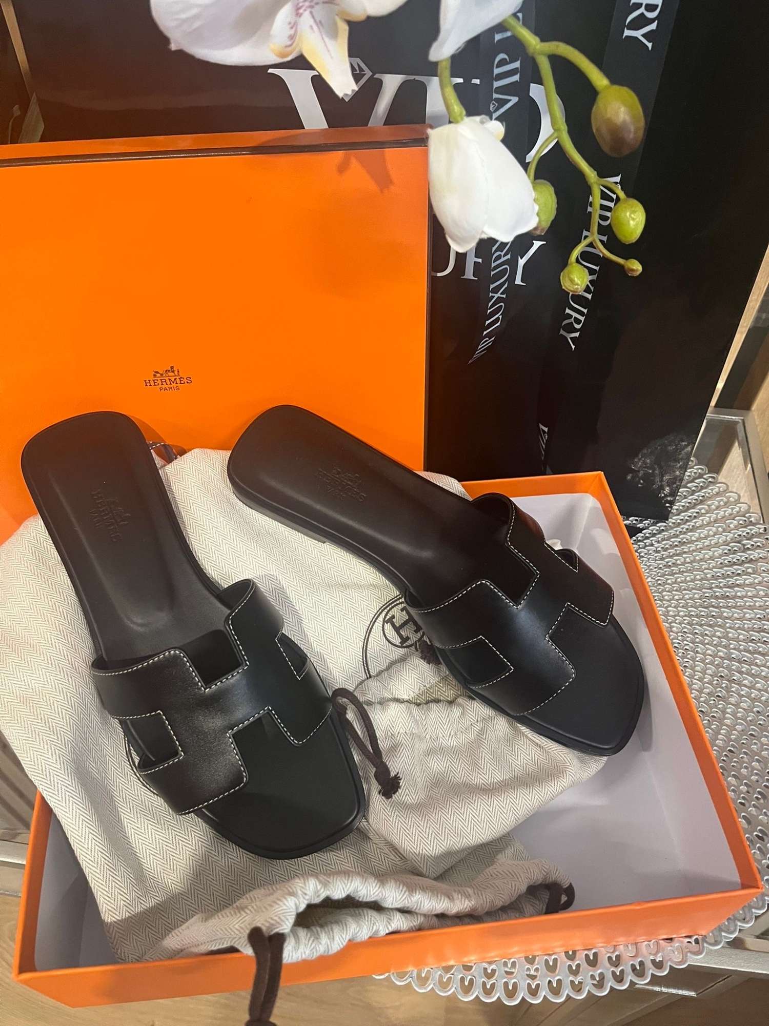 Hermes oran šľapky