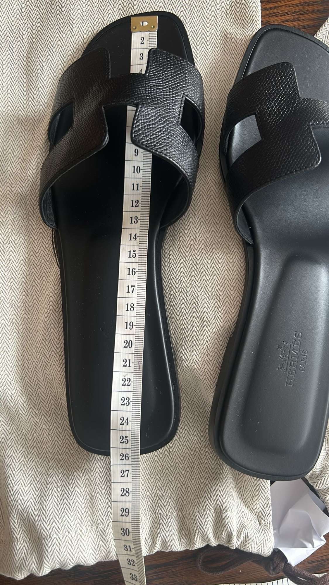 Nové šľapky HERMES model Oran epsom čierne kožené 39,5