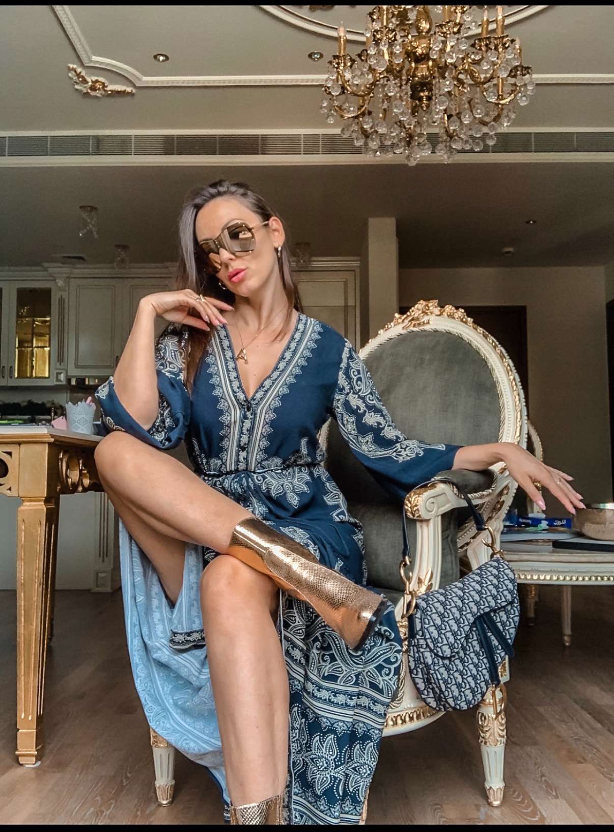 Dior Saddle Bag, Oblique Monogram, Navy Blue, Medium