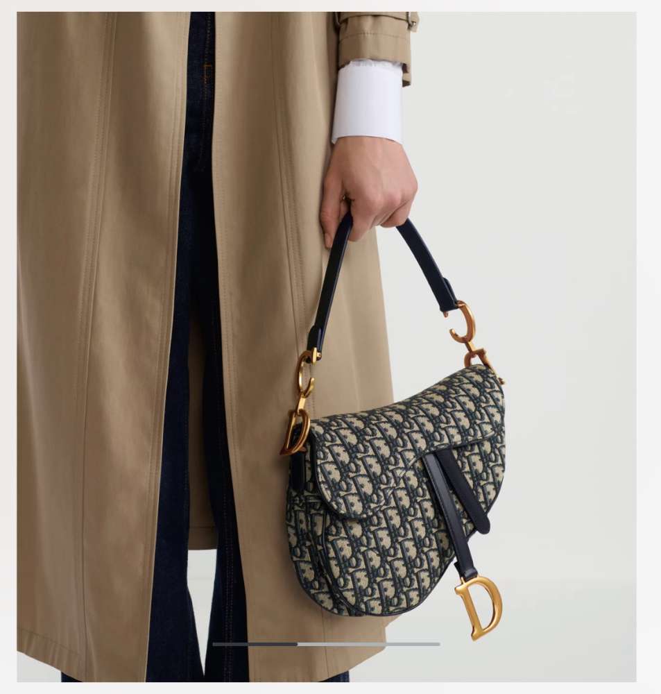 Dior Saddle Bag, Oblique Monogram, Navy Blue, Medium