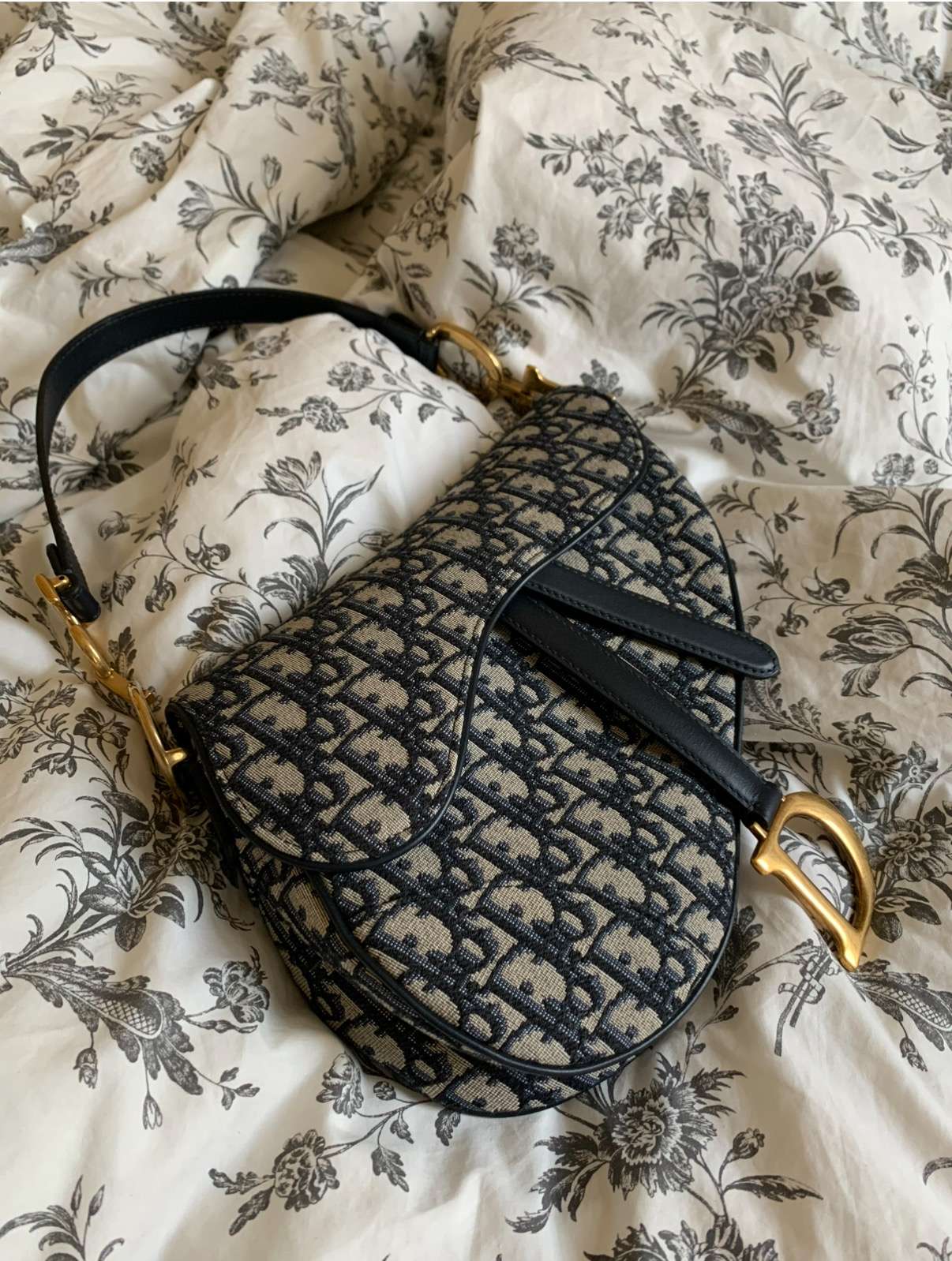 Dior Saddle Bag, Oblique Monogram, Navy Blue, Medium