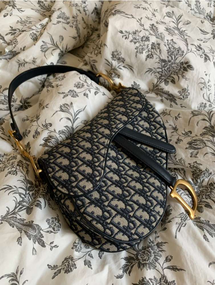 Dior Saddle Bag, Oblique Monogram, Navy Blue, Medium