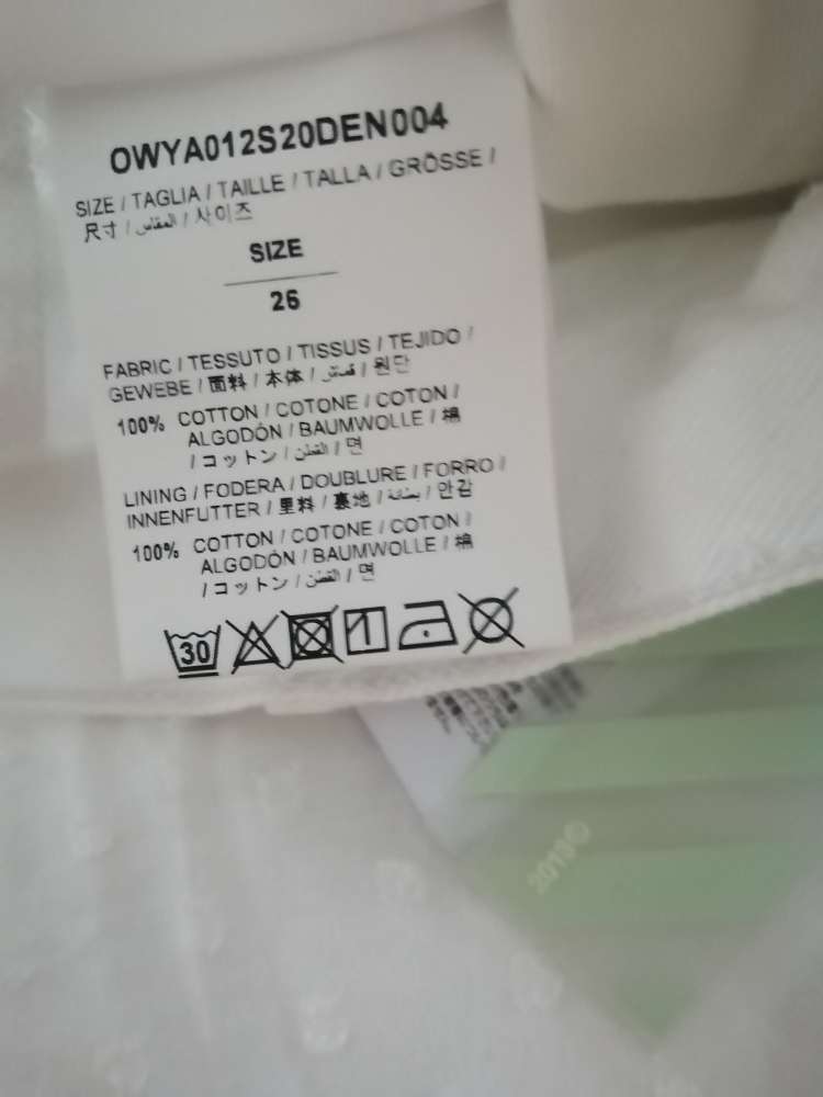 Dámske biele džínsy, nové s visačkou, veľkosť 26, Off-White