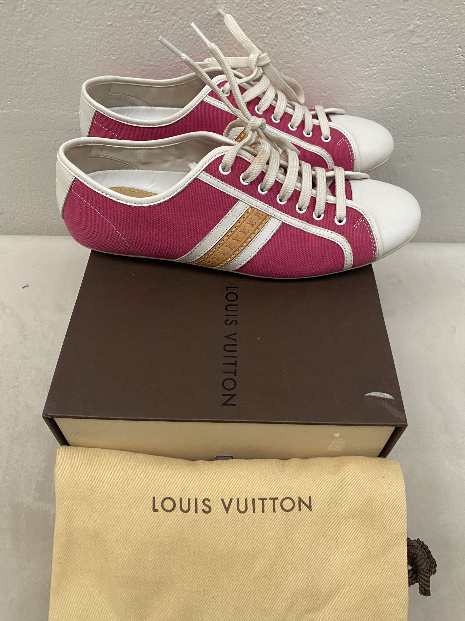 LV Fuchsia textile sneakers