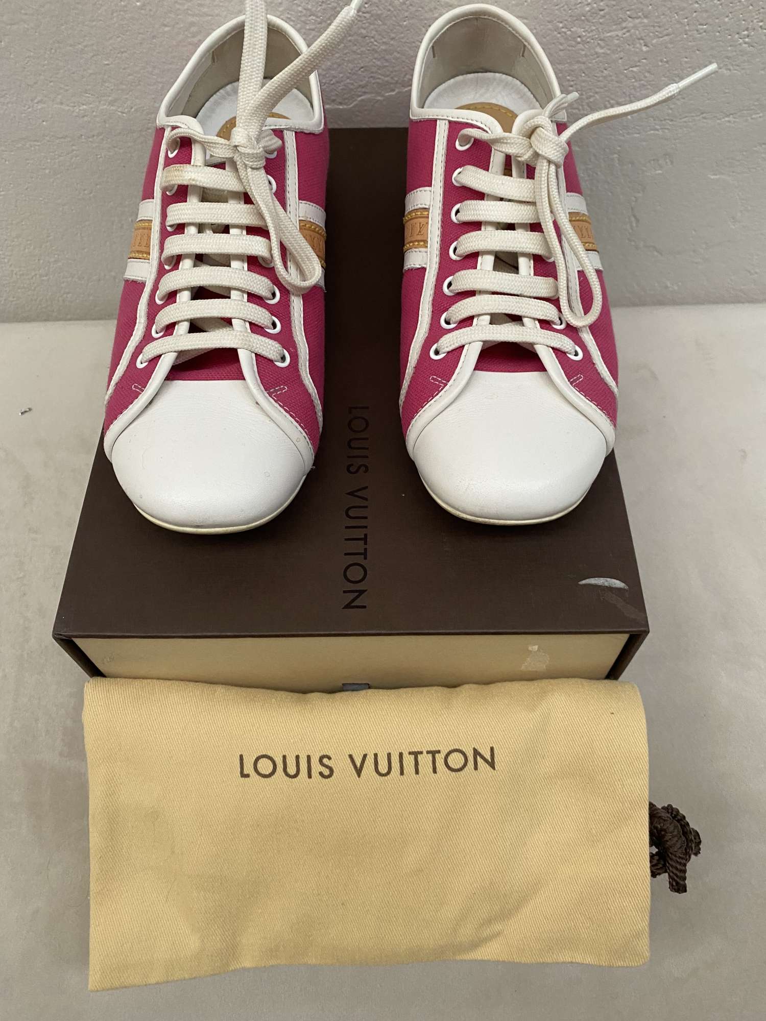 LV Fuchsia textile sneakers