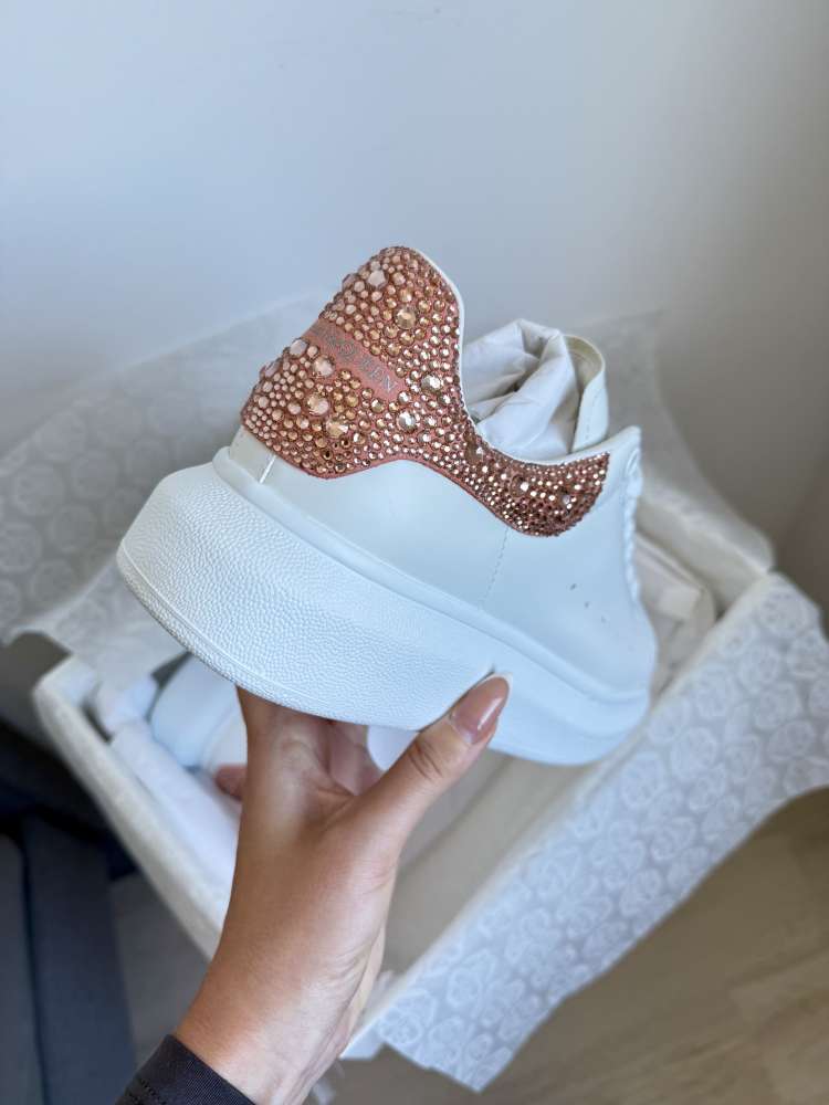 Alexander McQueen rosegold glitter tenisky