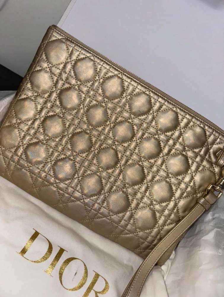Dior clutch gold
