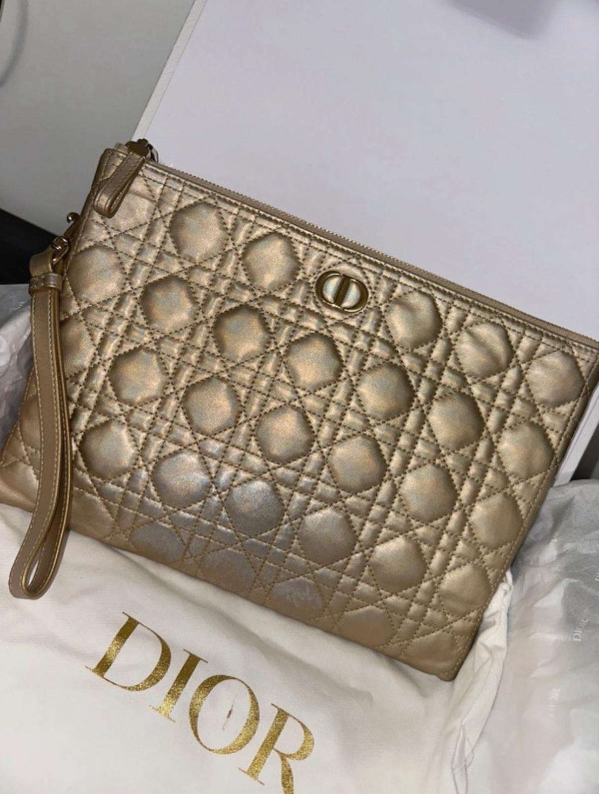Dior clutch gold