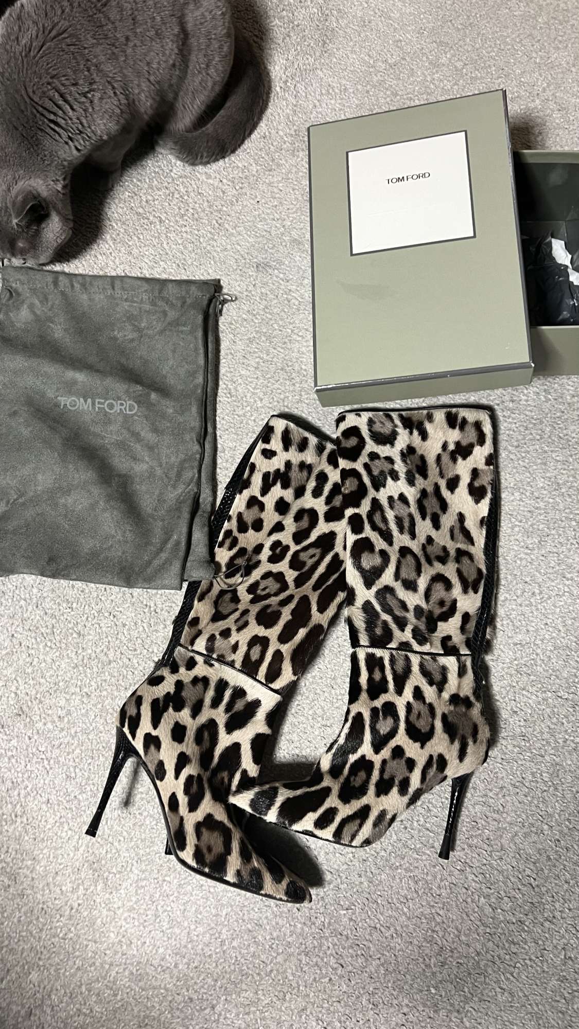 Tom Ford leopardie čižmy